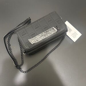 Steve Madden Embossed Black Chain Bag